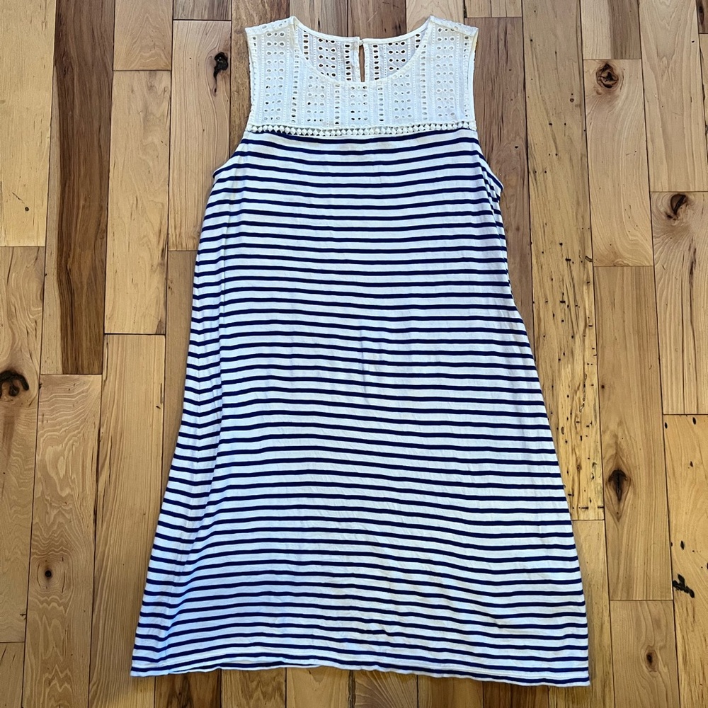 Market & Spruce Striped Sleeveless Dress with Lace Detail